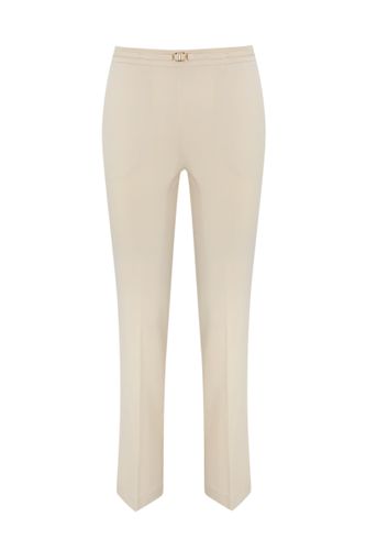 Stretch Viscose Trousers With Oval-t Strap - TwinSet - Modalova