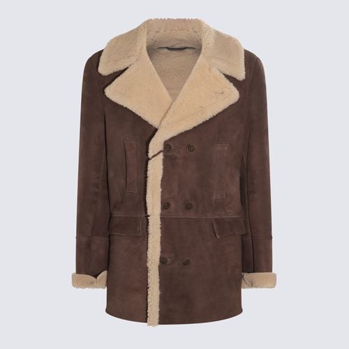 Brown Suede Shearling Jacket - Salvatore Santoro - Modalova