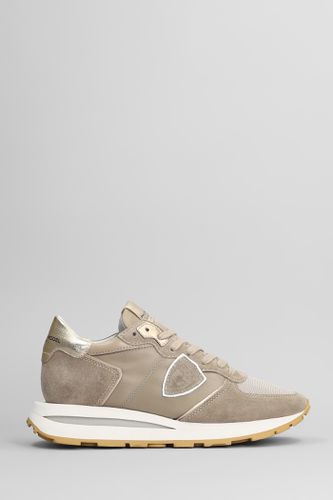 Tropez Haute Low Sneakers In Suede And Fabric - Philippe Model - Modalova