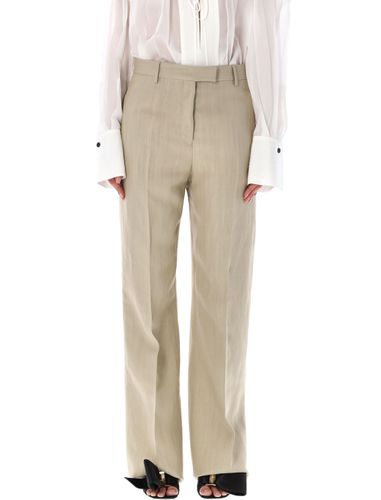 Linen Blend Tailored Trousers - Ferragamo - Modalova