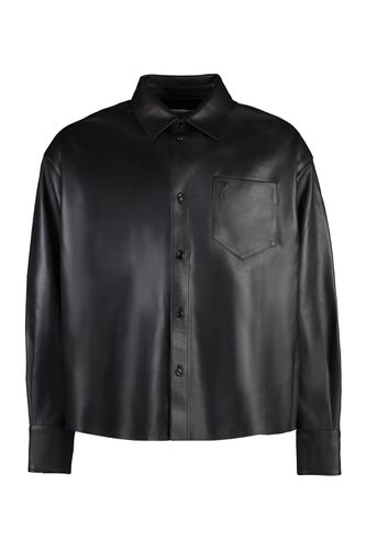 Leather Overshirt - Ami Alexandre Mattiussi - Modalova