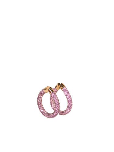 Fuchsia Gold Tube Mesh Earrings - Paco Rabanne - Modalova