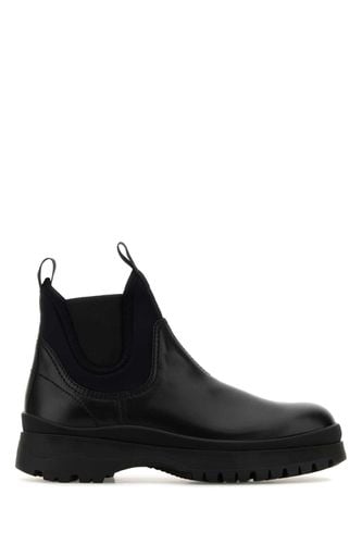 Prada Black Leather Ankle Boots - Prada - Modalova