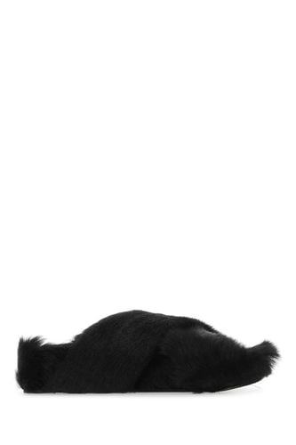 Jil Sander Black Fur Slippers - Jil Sander - Modalova