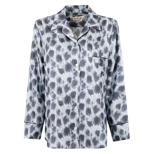 Animal Printed Straight Hem Shirt - Marni - Modalova