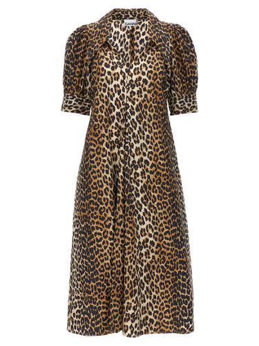 Ganni Animal Print Midi Dress - Ganni - Modalova