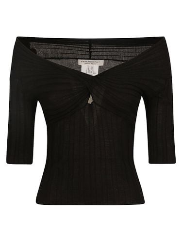 Knot Detail Quarter-length Sleeves Top - Philosophy di Lorenzo Serafini - Modalova