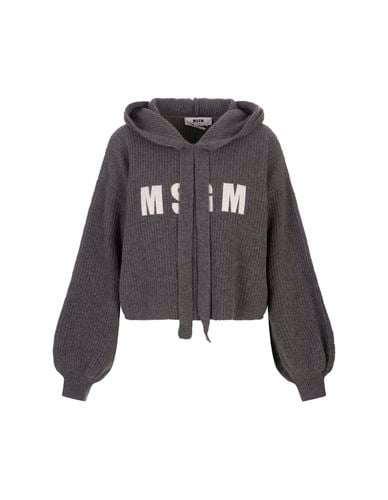 Wool Cashmere Hooded Sweater - MSGM - Modalova