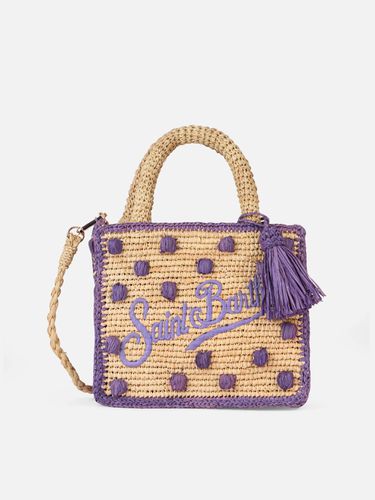 Beige Natural Mini Vanity Raffia Bag With Polka Dot Appliqués - MC2 Saint Barth - Modalova