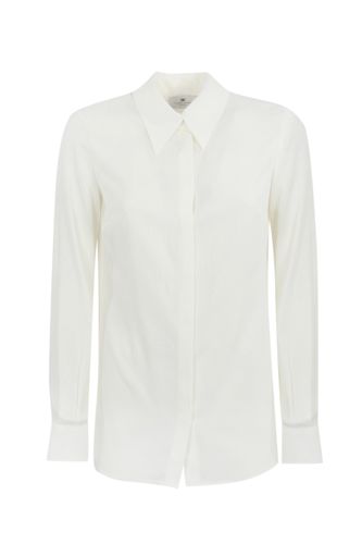 Georgette Shirt With Lettering - Elisabetta Franchi - Modalova