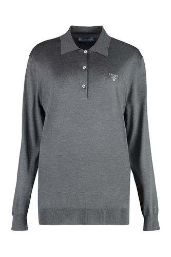 Prada Long Sleeve Knit Polo Shirt - Prada - Modalova