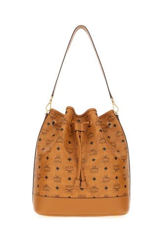 Printed Synthetic Leather Bucket Bag - MCM - Modalova