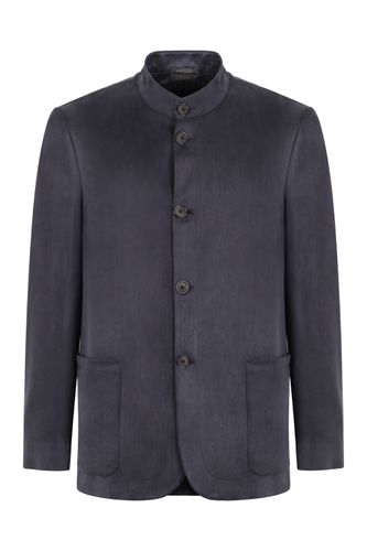 Twill Blazer With Buttons - Giorgio Armani - Modalova