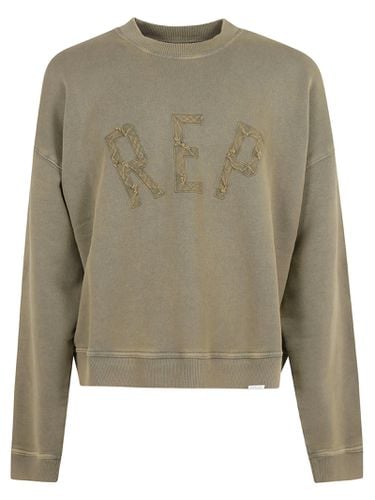 Washed Effect Logo Detail Ribbed Sweatshirt - REPRESENT - Modalova