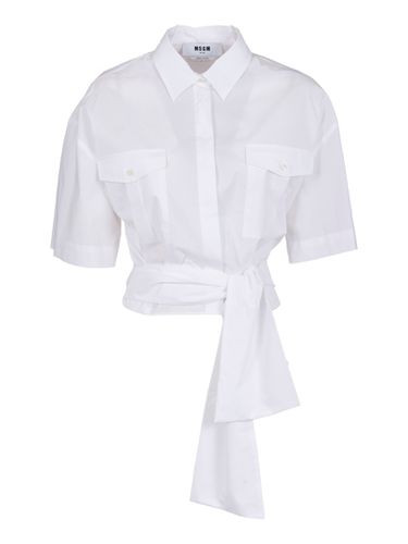 MSGM Tie-waist Cropped Plain Shirt - MSGM - Modalova