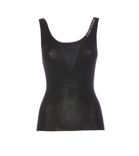 Merino Wool Top With Logo Jacquard - Elisabetta Franchi - Modalova