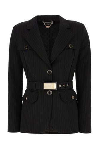 Printed Stretch Polyester Blend Blazer - Elisabetta Franchi - Modalova