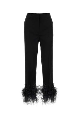 Black Stretch Grain De Poudre Pant - Miu Miu - Modalova