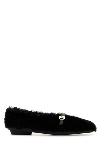 Black Shearling Noella Ballerinas - Ferragamo - Modalova