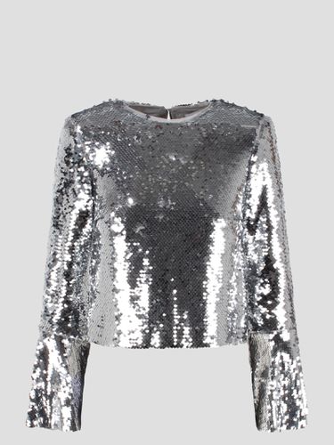 Sequin Flared Sleeve Top - self-portrait - Modalova