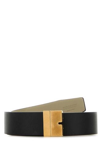 Black Leather Reversible Belt - Burberry - Modalova