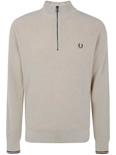 Waffle Stitch Half Zip Jumper - Fred Perry - Modalova