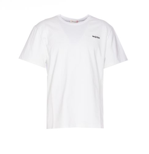 Logo Embroidered Crewneck T-shirt - Alexander McQueen - Modalova