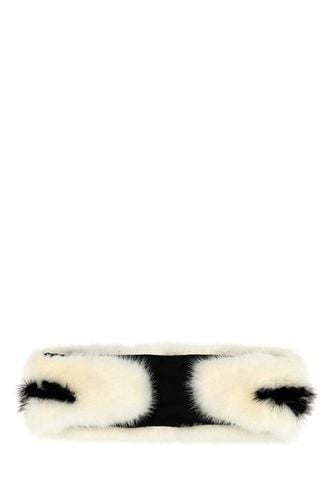 Prada Ivory Fur Hairband - Prada - Modalova