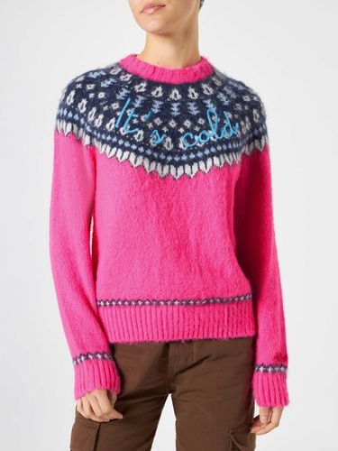 Woman Fluo Crewneck Nordic Jacquard Sweater - MC2 Saint Barth - Modalova