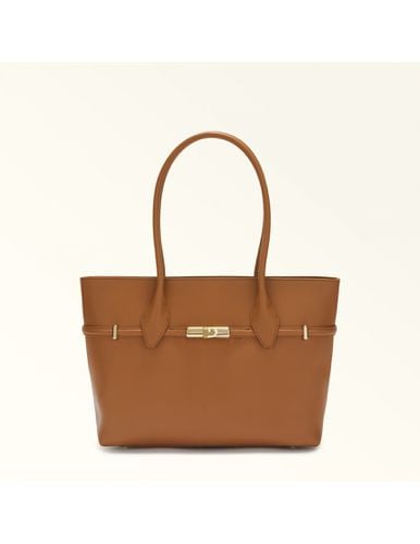 Goccia L Shopping Bag In Color Leather - Furla - Modalova