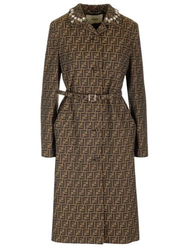 Crystals Embellished Canvas Coat - Fendi - Modalova