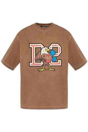 D2 Logo Printed Crewneck T-shirt - Dsquared2 - Modalova