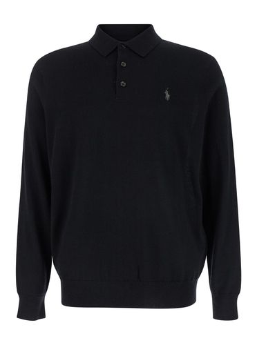 Sweater With Polo Collar In Wool Man - Polo Ralph Lauren - Modalova