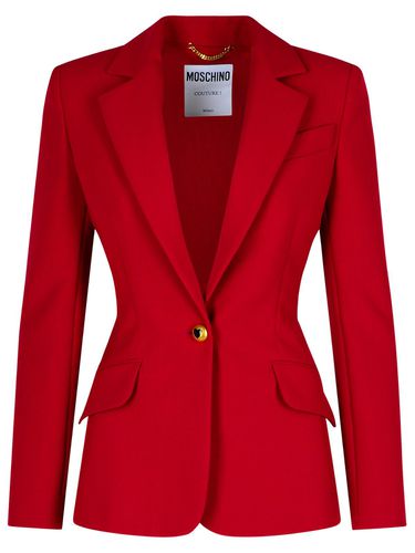 Burgundy Polyester Blend Blazer - Moschino - Modalova