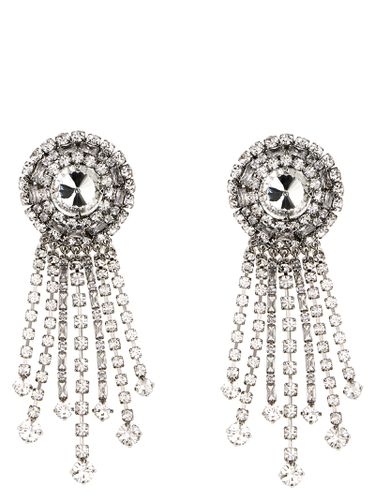 Crystal Fringed Earrings - Alessandra Rich - Modalova