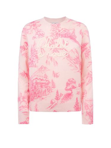 Sweater With Toile De Jouy Print And Chalet And Rosè Embroidery - MC2 Saint Barth - Modalova