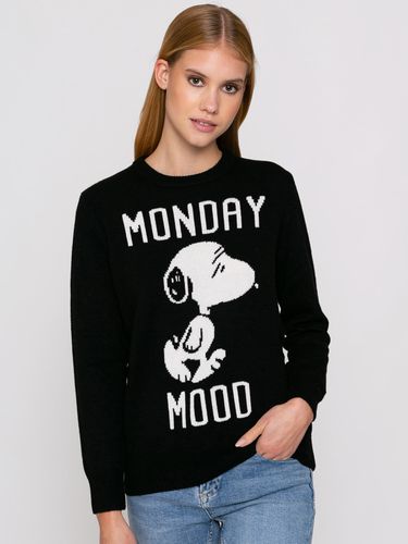 Woman Sweater With Monday Mood Snoopy Print Snoopy - Peanuts Special Edition - MC2 Saint Barth - Modalova