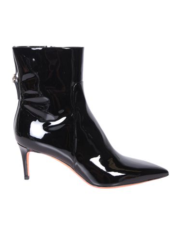 Santoni Patent Black Ankle Boot - Santoni - Modalova