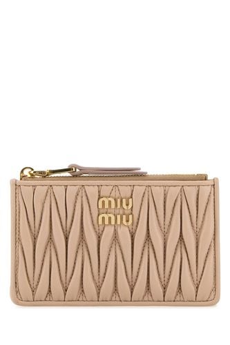 Powder Pink Nappa Leather Card Holder - Miu Miu - Modalova