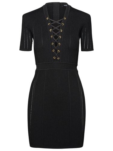 Short Fine Ribbed Knit Dress - Balmain - Modalova