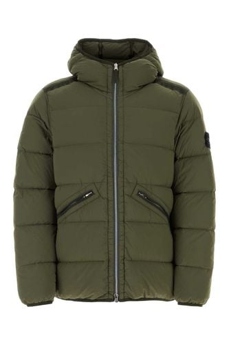 Army Green Stretch Nylon Down Jacket - Stone Island - Modalova