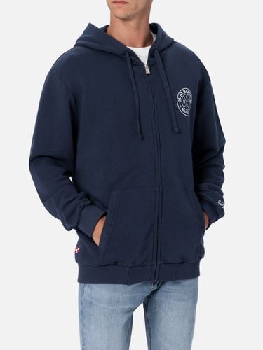 Man Zipped Cotton Fleece Hoodie Danny With Front And Back Print - MC2 Saint Barth - Modalova