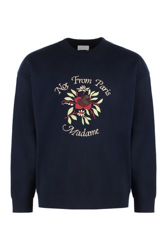 Slogan Fleurs Crew-neck Wool Sweater - Drôle de Monsieur - Modalova