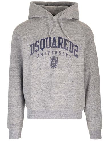 Dsquared2 Logo Print Melange Hoodie - Dsquared2 - Modalova