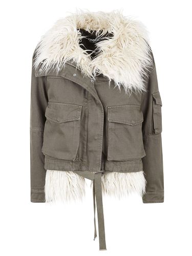 Dondup Fur Applique Belted Jacket - Dondup - Modalova