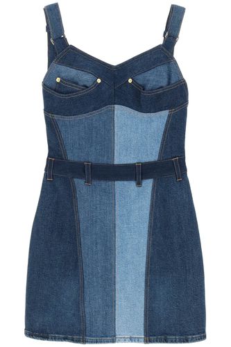 Regenerated Stretch Denim Mini Dress - Marine Serre - Modalova