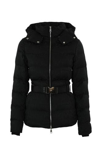 Short Down Jacket In Jacquard Nylon - Elisabetta Franchi - Modalova