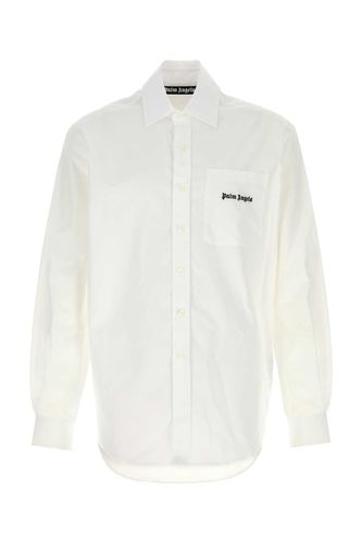 Palm Angels White Poplin Shirt - Palm Angels - Modalova