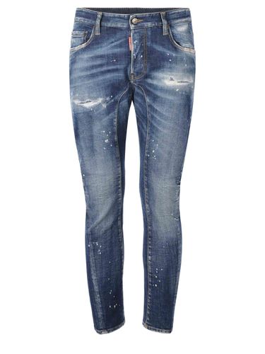 Logo Patch Distressed Skinny Jeans - Dsquared2 - Modalova