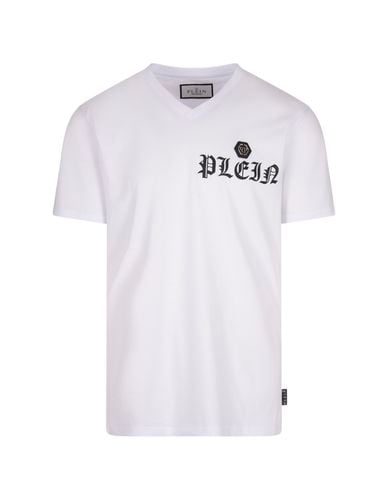 Ss Gothic Plein V-neck T-shirt - Philipp Plein - Modalova